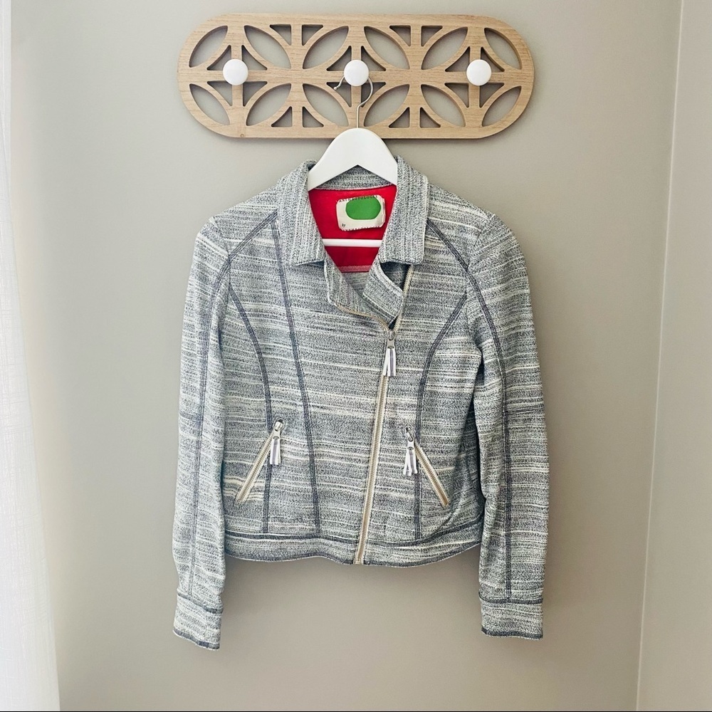 Anthropologie Zip Up Jacket Gray Sz XS